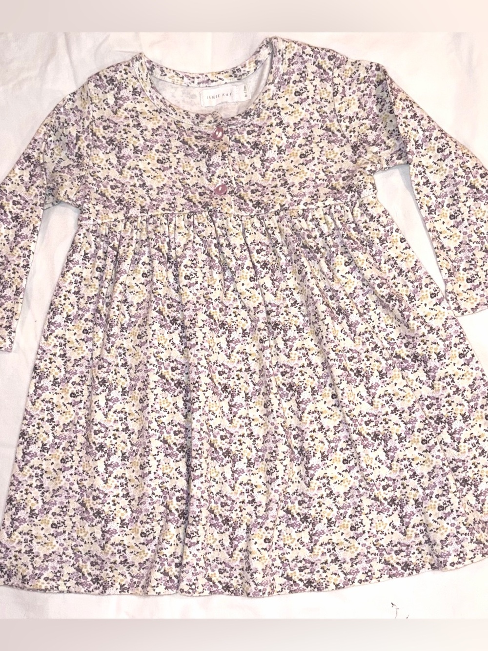 Jamie Kay long sleeve floral organic cotton dress sz 6-12 months EUC smoke free